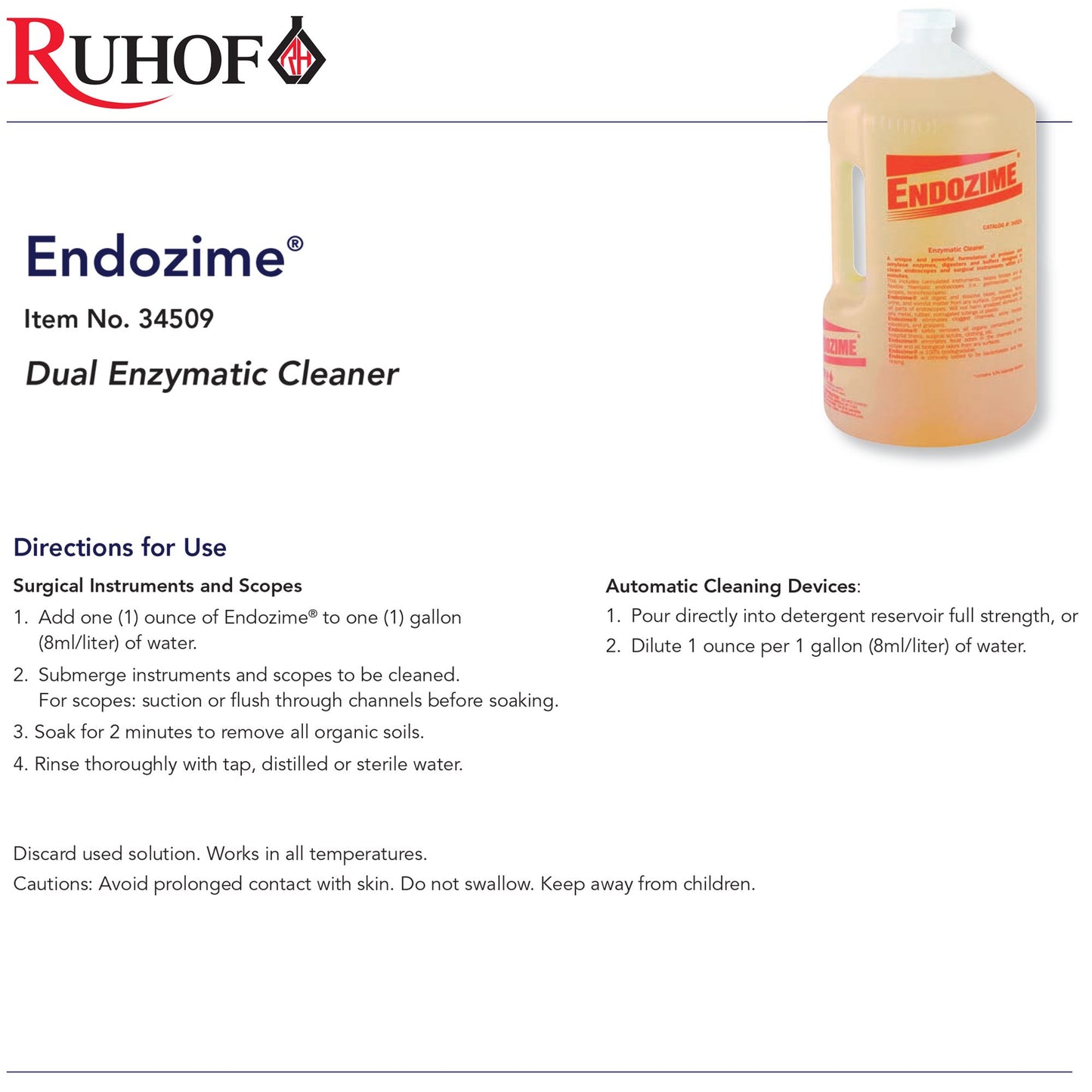 Endozime® Dual Enzymatic Instrument Detergent