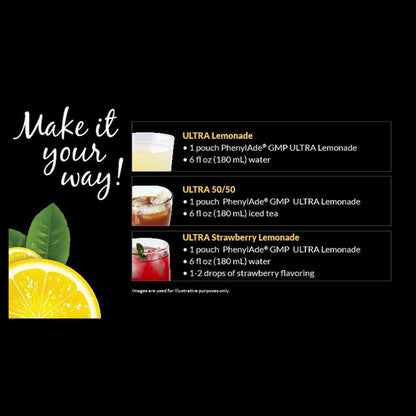 Oral Supplement PhenylAde® GMP ULTRA Lemonade Flavor Powder 1.2 oz. / 33.4 Gram Individual Packet