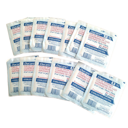 Ducare Sterile Gauze Sponge, 4 x 4 Inch, 12-Ply