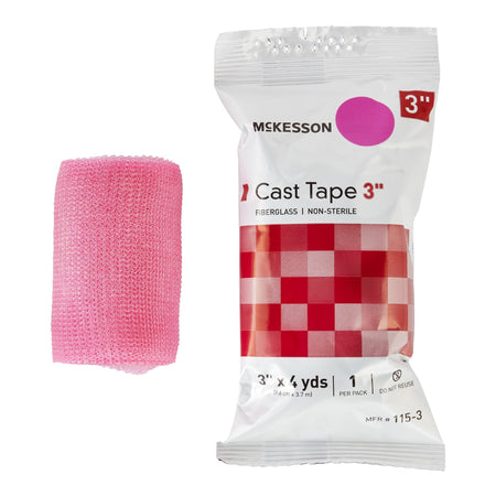 McKesson 115-3X Pink Cast Tape, 3 Inch x 4 Yard