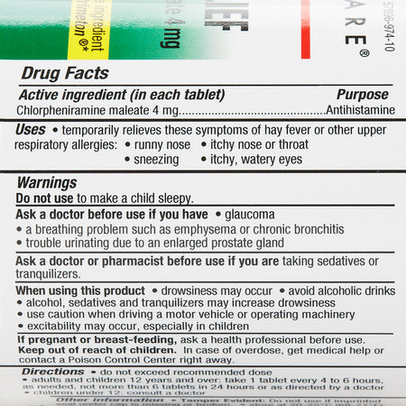 Geri-Care 784-10-GCP Health*Star Chlorpheniramine Maleate Allergy Relief