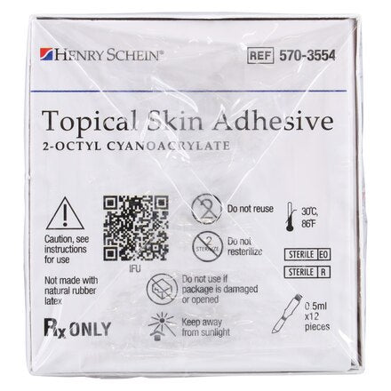 Henry Schein SS-050S Topical Skin Adhesive 0.5mL Clear Box of 12