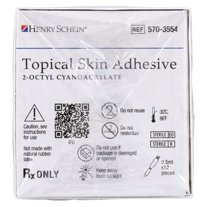 Henry Schein SS-050S Topical Skin Adhesive 0.5mL Clear Box of 12