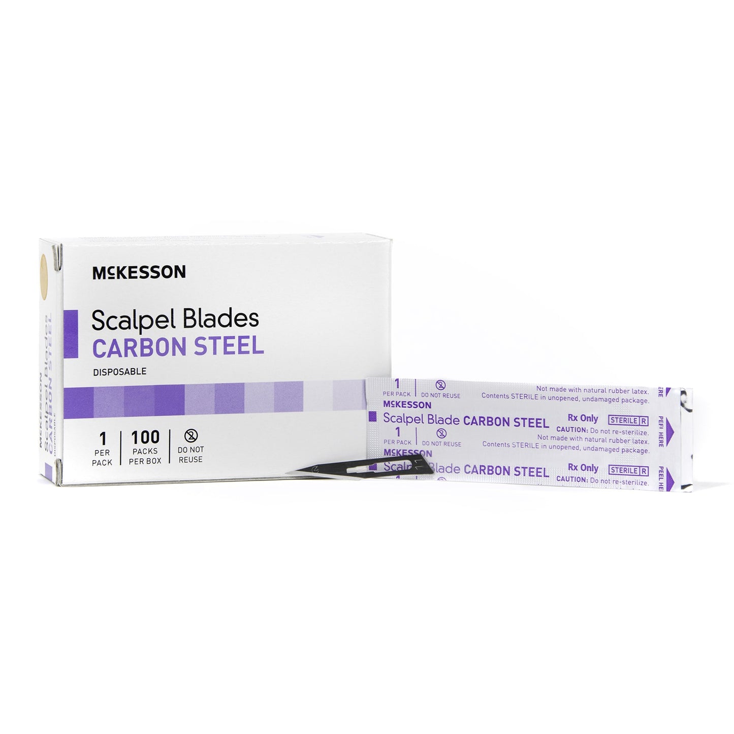 McKesson Carbon Steel Surgical Blade, Straight Tip, Size 11