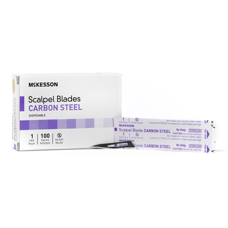 McKesson Carbon Steel Surgical Blade, Straight Tip, Size 11