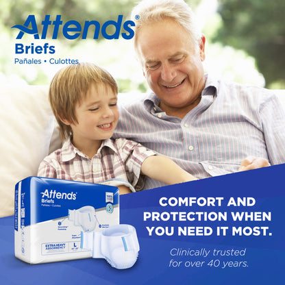 Attends® Extra Heavy Absorbency Briefs, Large