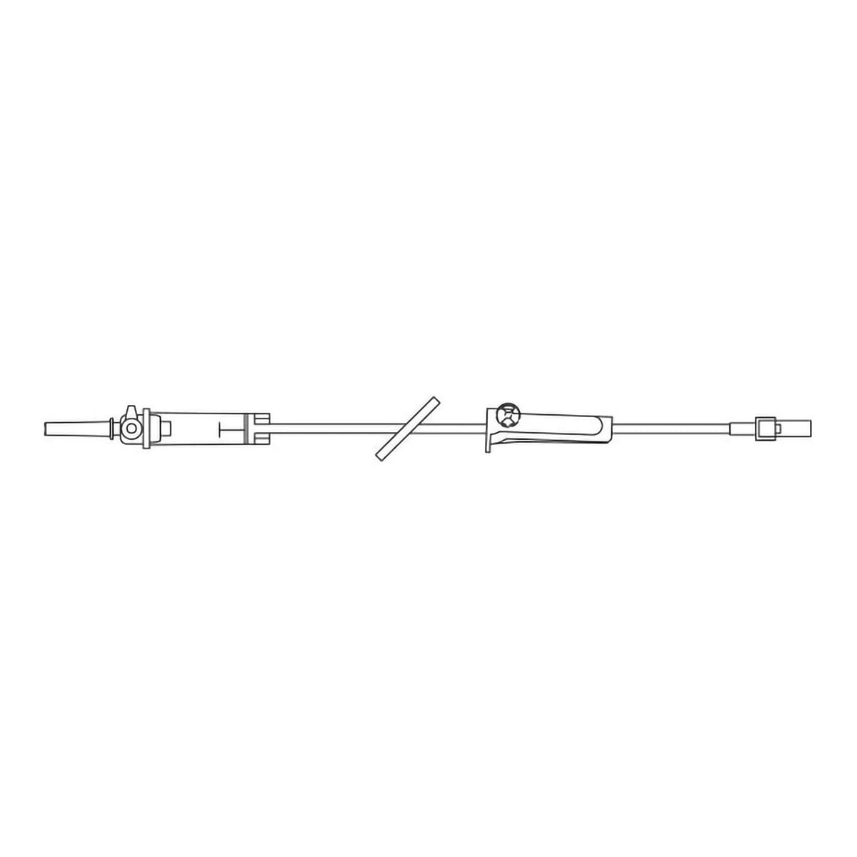 Baxter 1C8507 DUO-VENT IV administration set with 109-inch tubing, 10 drops per mL drip chamber and male Luer-lock connector