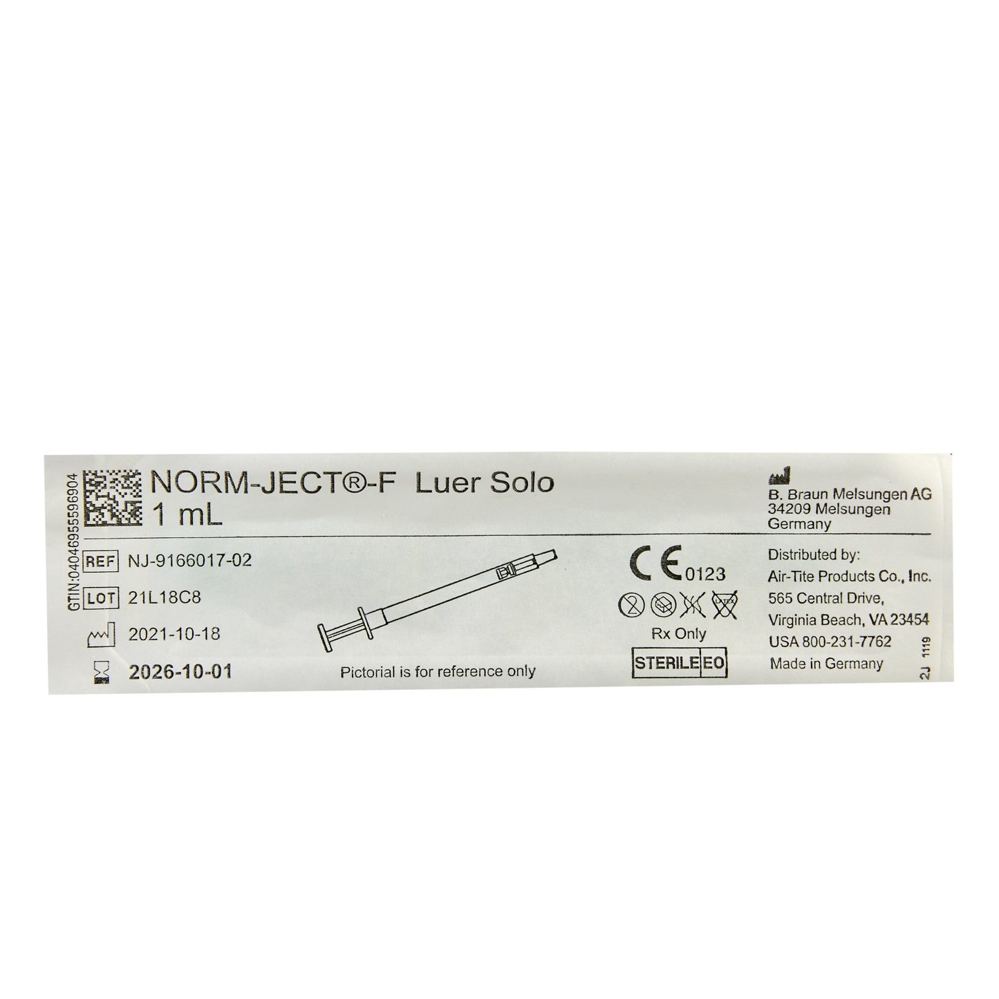 Neurotoxin Syringe Norm-Ject® 1 mL Luer Slip Tip Without Safety