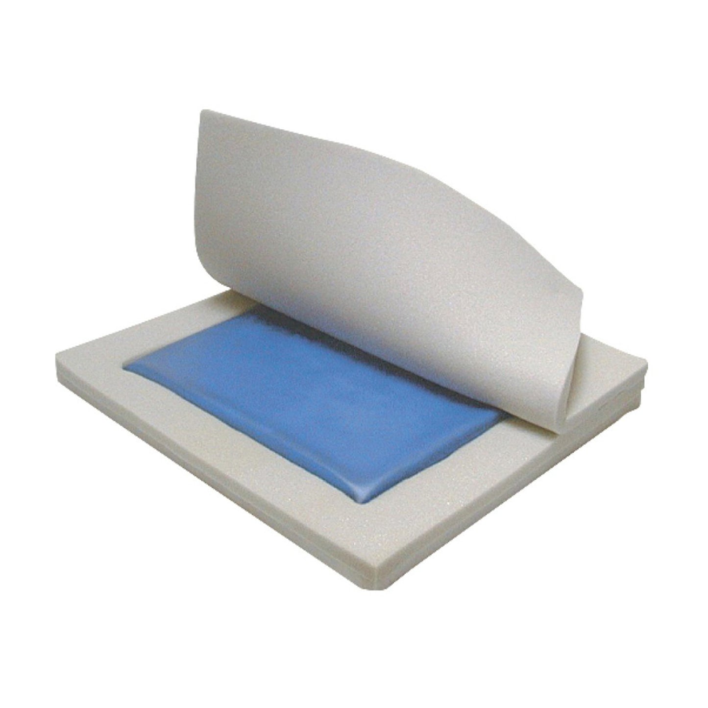 Gel "E" Seat Cushion, 16 in. W x 16 in. D x 3 in. H, Gel / Foam, Blue