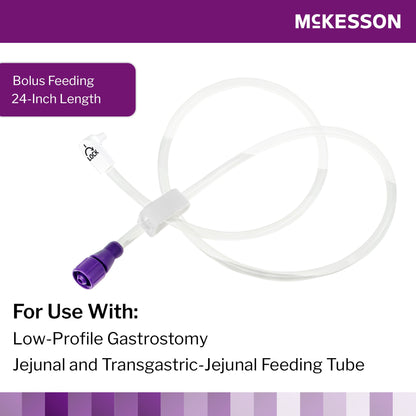 McKesson Bolus Enteral Feeding Extension Tube Set, 24 Inch