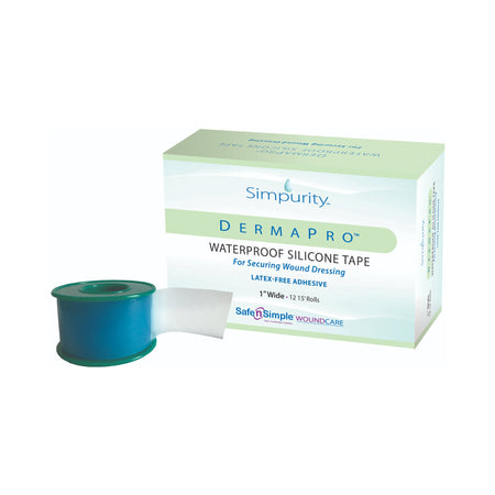 Safe N Simple SNS57230 DermaPro Silicone Medical Tape, 1 Inch x 5 Yard, Transparent