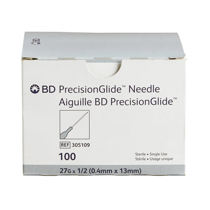 PrecisionGlide™ Hypodermic Needle, 27 Gauge, 1/2 Inch Length