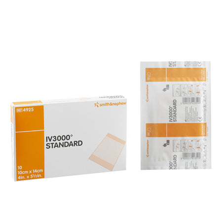 Smith & Nephew 4925 IV3000 Catheter Securement Dressing, 4 x 5 Inch
