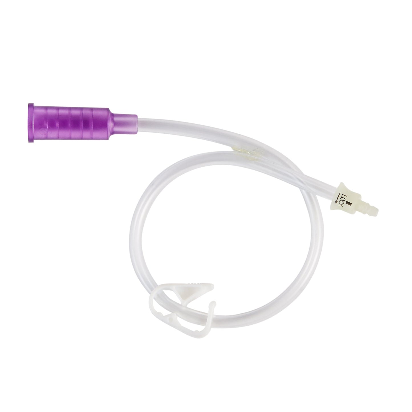 Mini ONE® Straight Connector with Bolus Adapter, 12 Inch, Purple