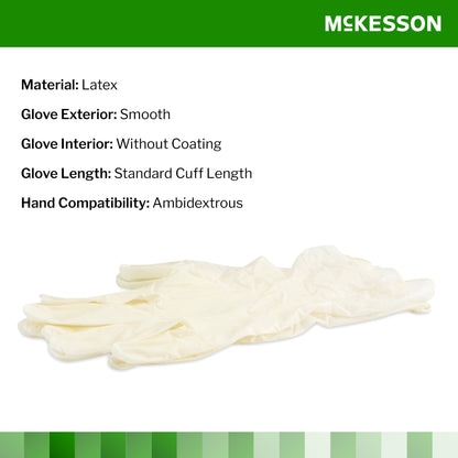 McKesson Confiderm® Latex Exam Glove, Medium, Ivory