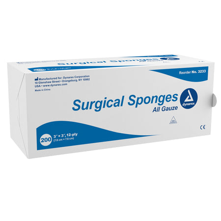 Dynarex 3233 Gauze Sponge, 3 x 3 Inch, 12-Ply