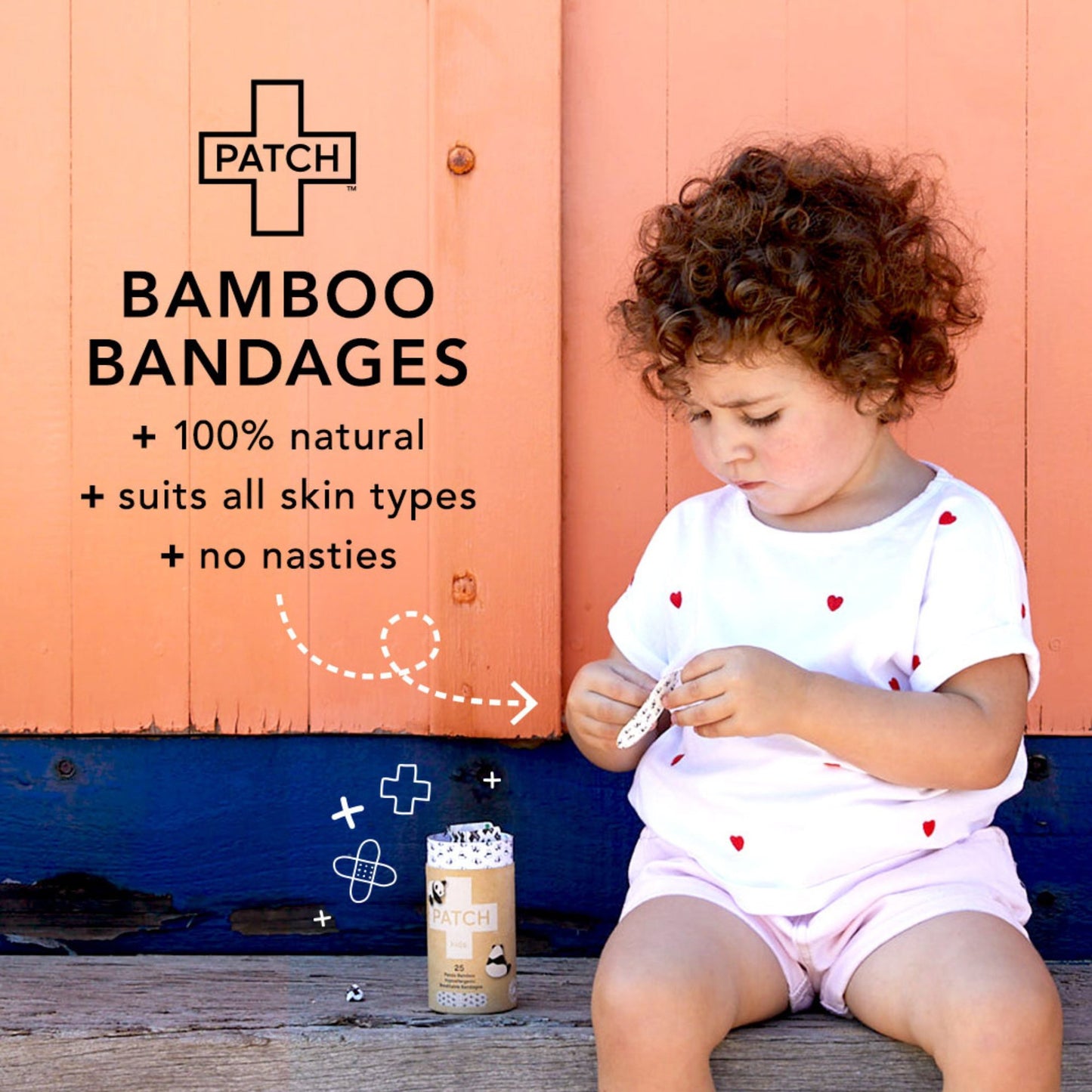 Patch™ Kids (Panda Design) Adhesive Strip with Coconut Oil, 3/4 x 3 Inch