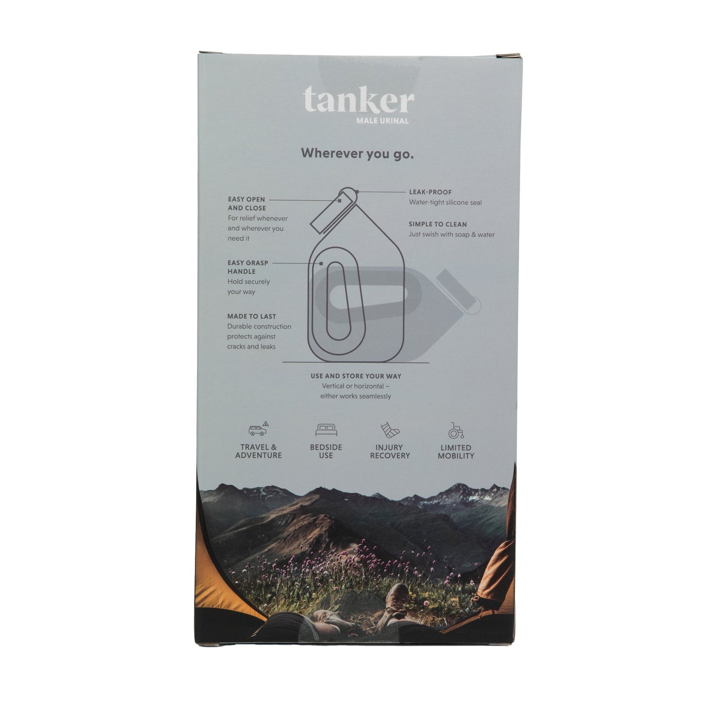 Tanker Portable Male Urinal, Cement Grey