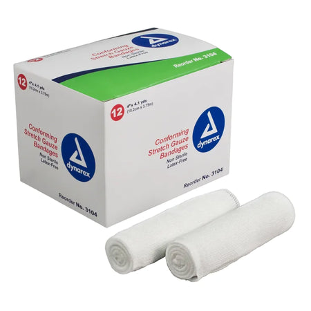 Dynarex 3104 Conforming Bandage, 4 Inch x 4.1 Yard