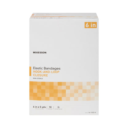 McKesson Hook and Loop Closure Elastic Bandage, 6 Inch x 5 Yard