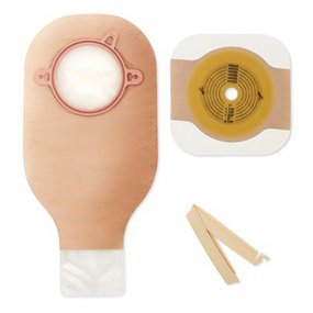 Hollister 19102 New Image 2-Piece Clear Ileostomy/Colostomy Pouch, 44mm Flange, Green