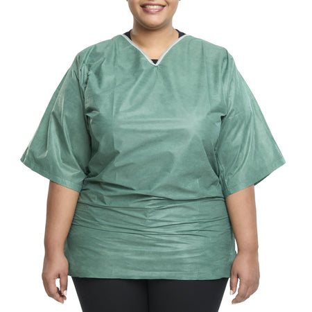 Graham Medical Products 62217 Short Sleeve Scrub Shirt, Green, 2X-Large