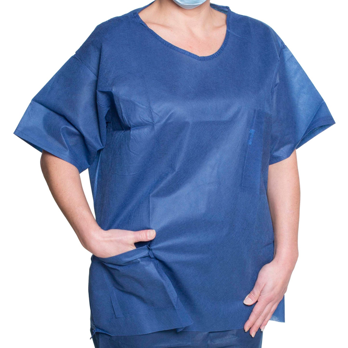 Scrub Shirt Small Dark Blue 2 Pockets Short Sleeve Unisex