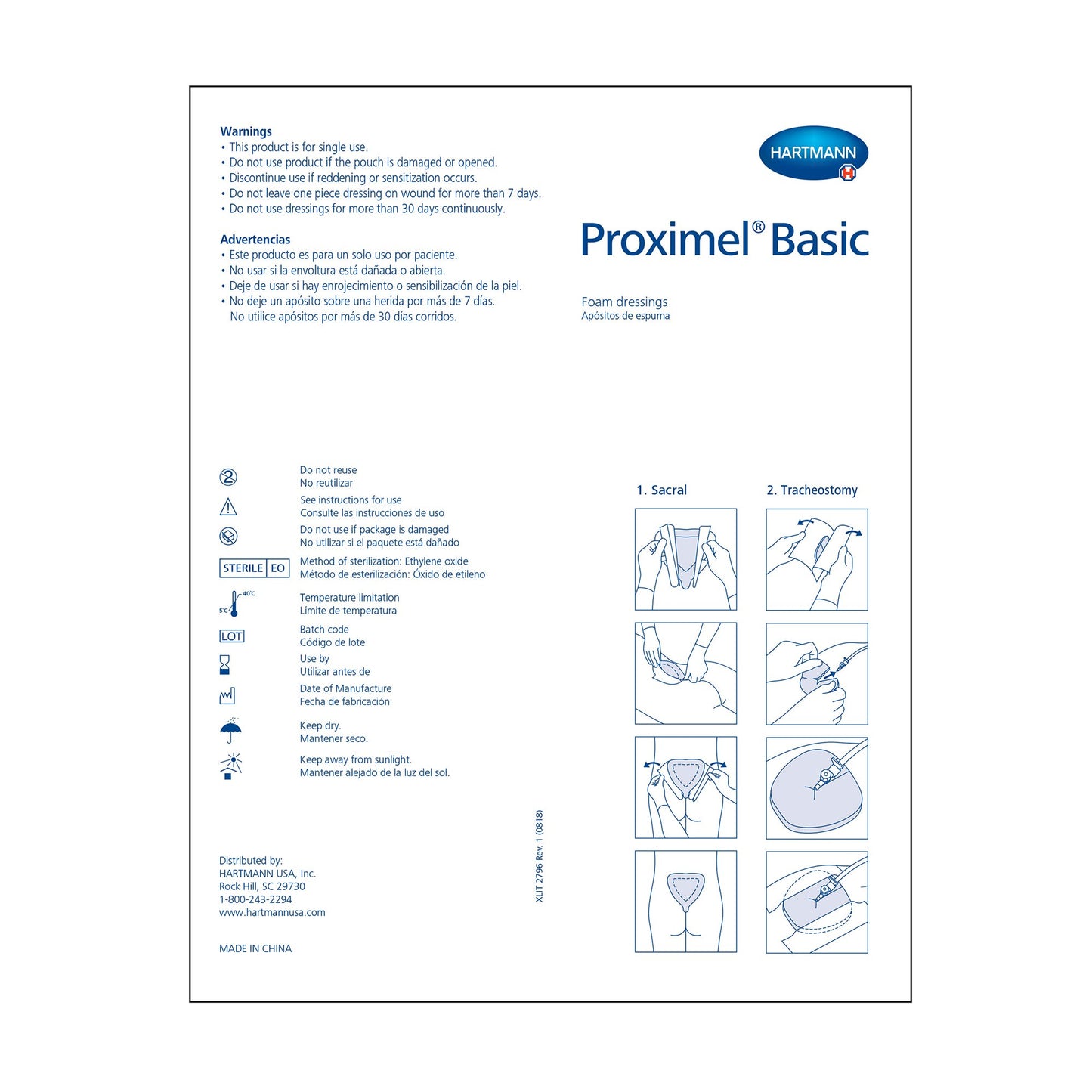 Foam Dressing Proximel® Basic Non-Border 4 X 4 Inch Without Border Waterproof Film Backing Nonadhesive Square Sterile