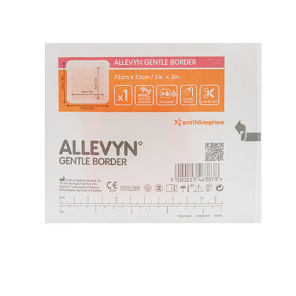 Smith & Nephew 66800276 Allevyn Gentle Border Silicone Foam Dressing, 3 x 3 Inch