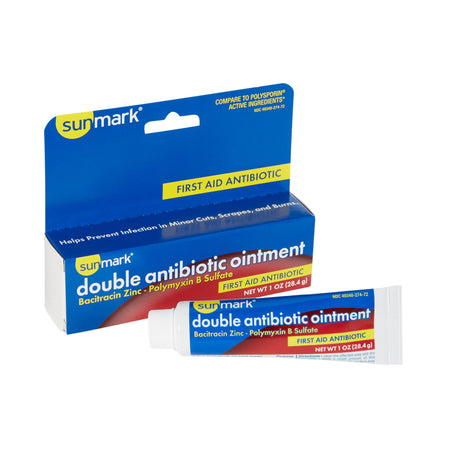 McKesson 49348027472 sunmark Bacitracin / Polymyxin B First Aid Antibiotic, 1 oz. Tube