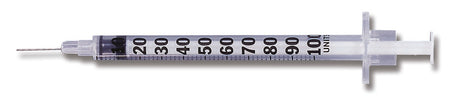 BD 309624 PrecisionGlide 1 mL Tuberculin Syringe with Needle, 21 Gauge, 1 Inch