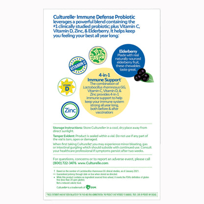 Probiotic Dietary Supplement Culturelle® 28 per Box Chewable Tablet
