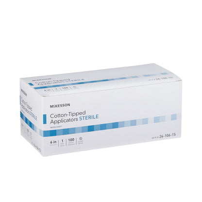 McKesson Sterile Swabsticks, Cotton Tip, 6 Inch Wood Shaft