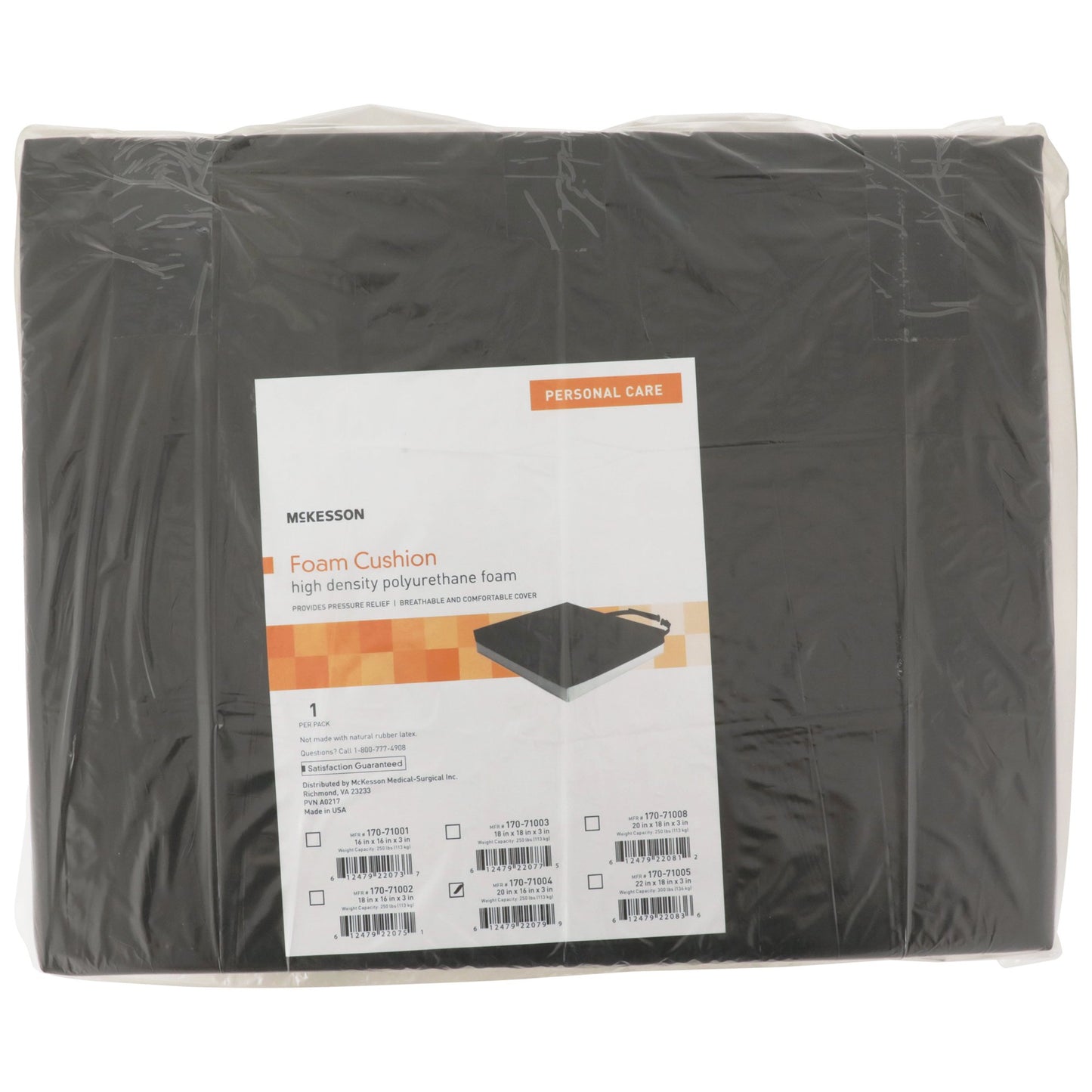 McKesson Foam Seat Cushion, 20 x 16 x 3 Inch