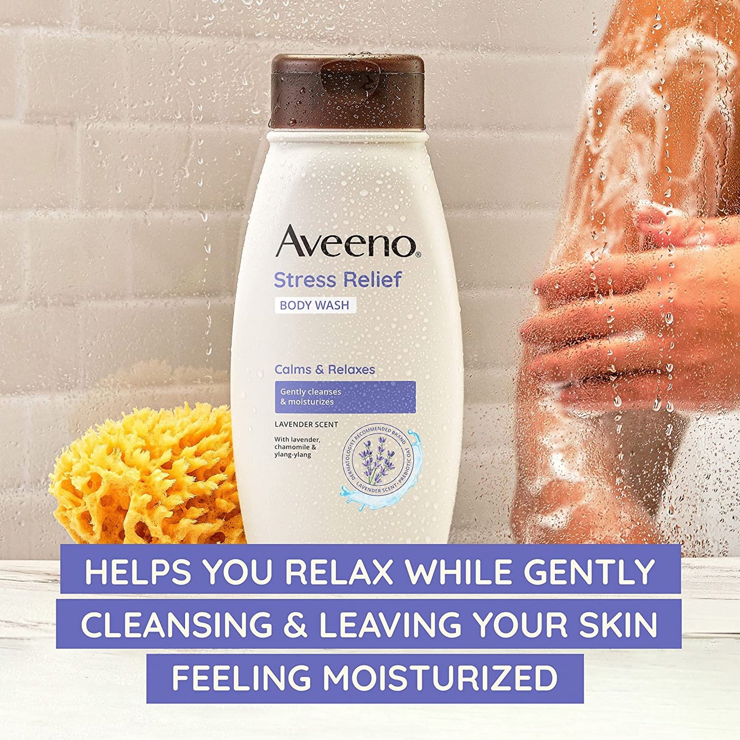 Body Wash Aveeno® Stress Free Liquid 18 oz. Bottle Lavender Scent