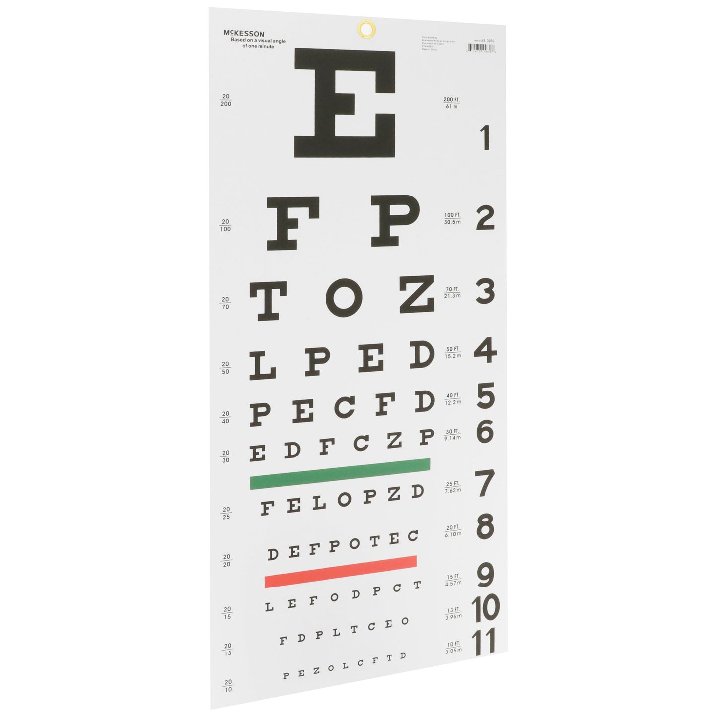 McKesson Eye Test Chart, 11 x 22 Inch
