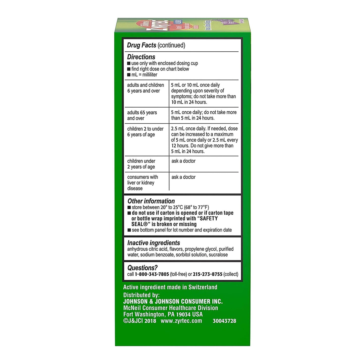 Zyrtec Children's 24 Hour Allergy Syrup, Grape