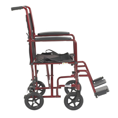 drive™ Transport Chair, Red, 17-Inch Seat Width