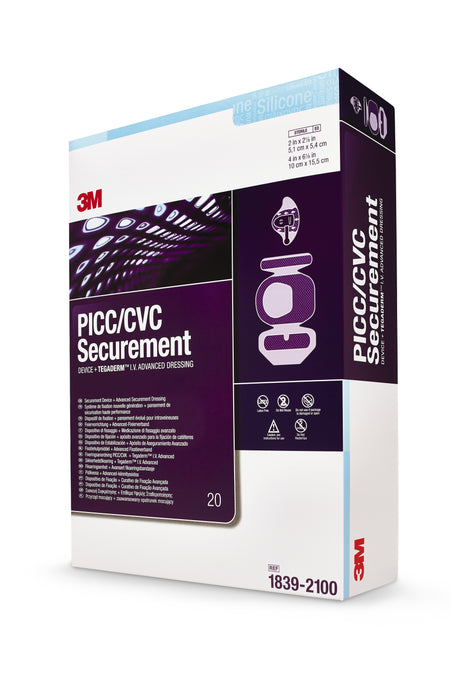 3M 1839-2100 PICC/CVC Securement Device + Tegaderm IV Dressing, 6-1/8 x 4 Inch