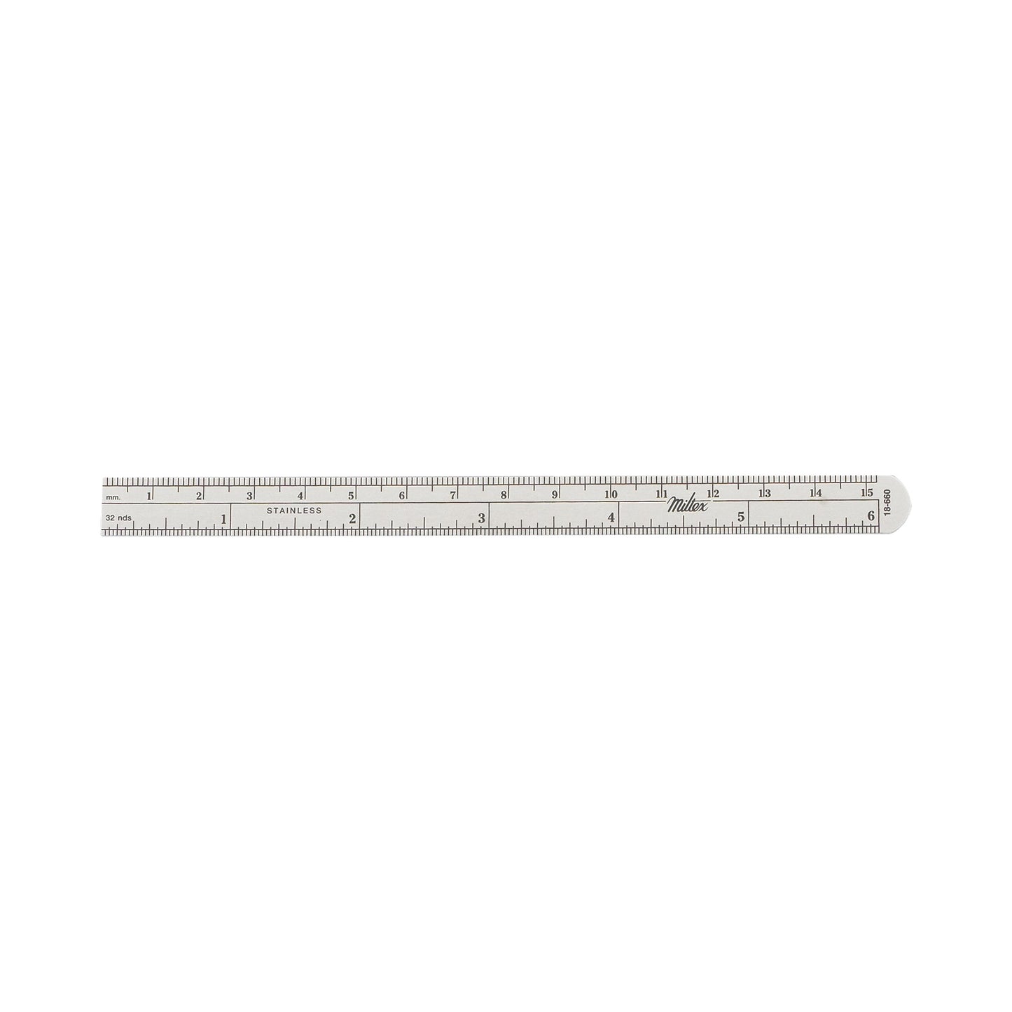 Ruler Stainless Steel 1/2 X 6 Inch