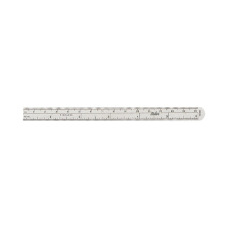 Ruler Stainless Steel 1/2 X 6 Inch