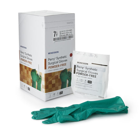 McKesson 20-2575N Perry Performance Plus Polychloroprene Surgical Glove, Size 7.5, Green