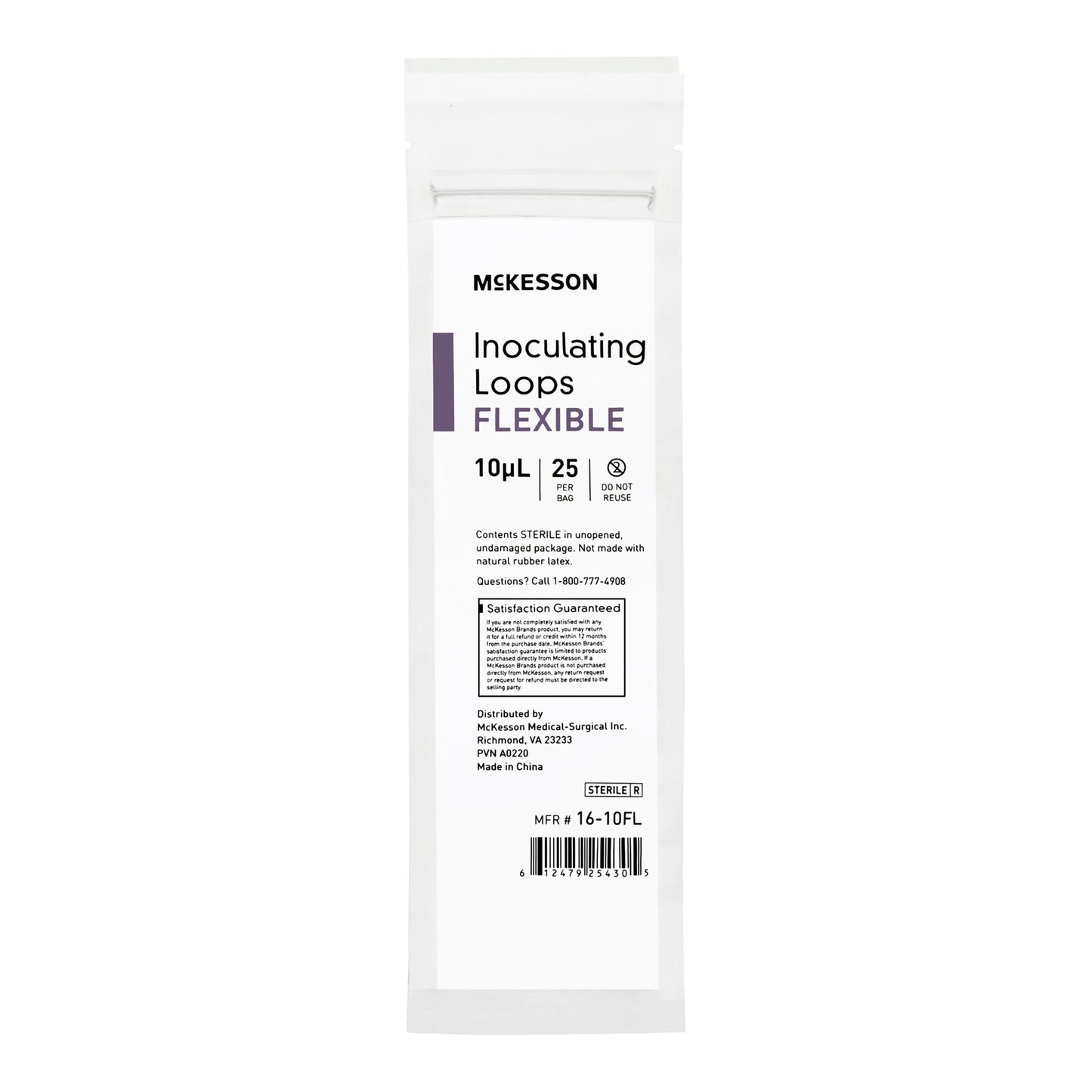 McKesson Inoculating Loop, Light Blue,10 µL, 20 cm Length