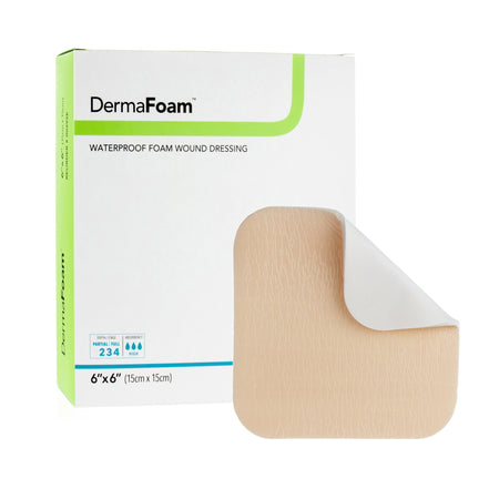 DermaRite 00292E DermaFoam Nonadhesive without Border Foam Dressing, 6 x 6 Inch