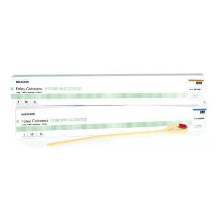 McKesson 16-LFOL516C Hydrophillic Coated Foley Catheter, 16 Fr., Coude