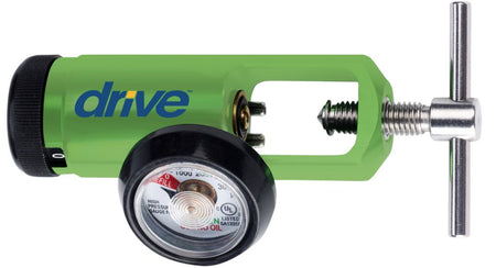 Drive Medical 18302GN Oxygen Regulator Click Style 0 - 15 LPM Barb Outlet CGA-870