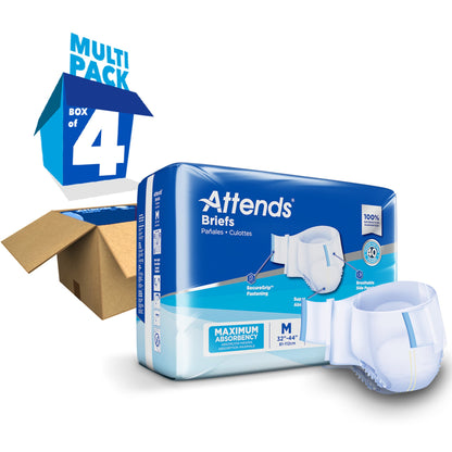 Attends® Briefs, Adult, Medium, Heavy Absorbency, Disposable, White