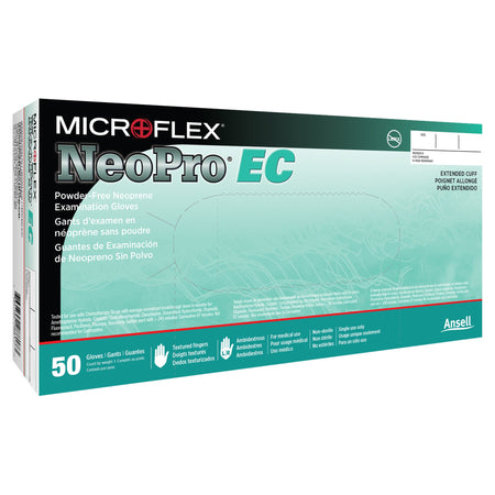 Microflex NEC-288-XL NeoPro EC Extended Cuff Length Exam Glove, Extra Large, Green