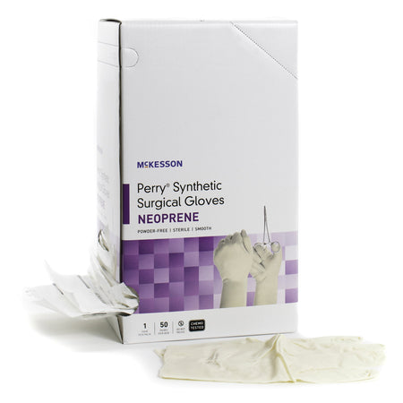 McKesson 20-2690N Perry Polychloroprene Surgical Glove, Size 9, Cream