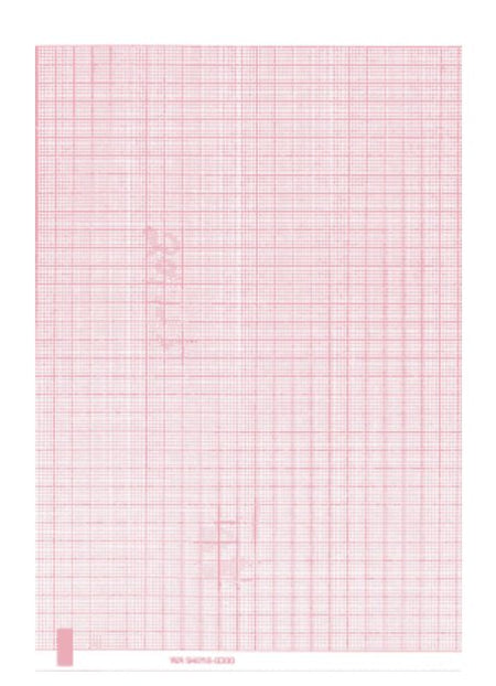 Graphic Controls Industrial 7G32018263 Recording Chart Paper Welch Allyn Z-Fold Red Grid